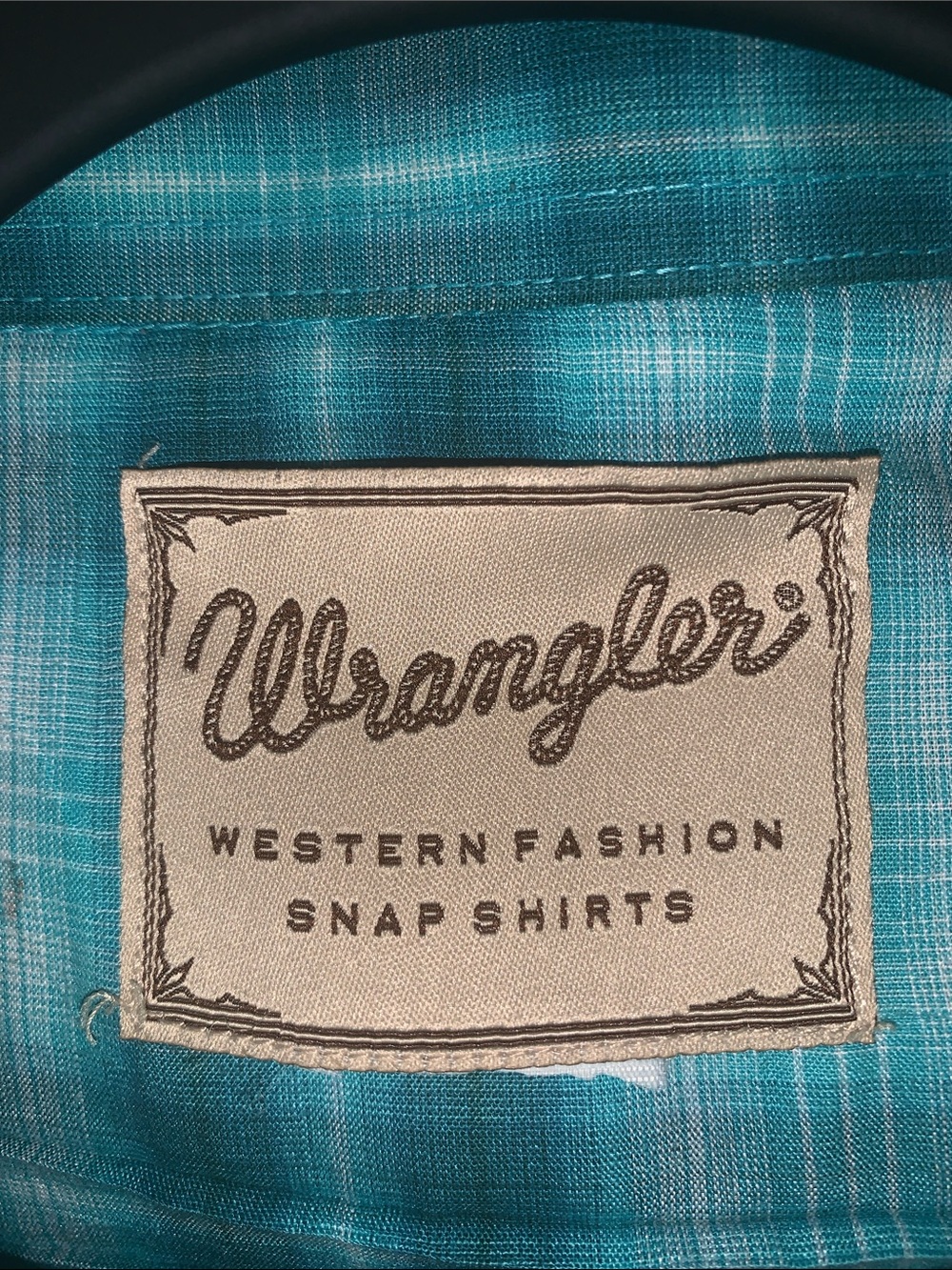 Wrangler Teal Plaid Snap-Front Western Shirt - Picture 2 of 3